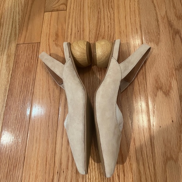 NIB Matiko Circa Peach Pointed Toe Slingback Wood Sphere Heel Shoes US 5 EU 35 - Picture 6 of 11